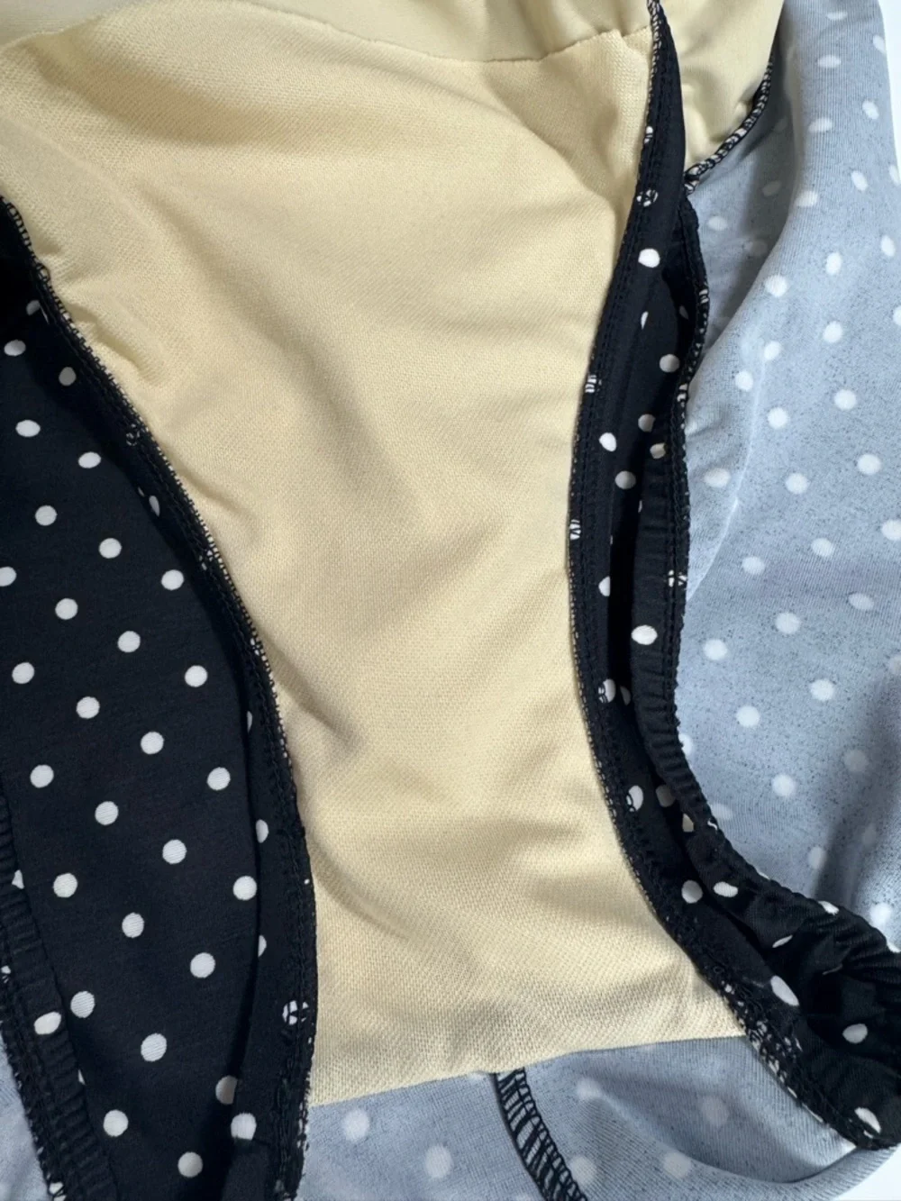 TRIMSHAPER Swim Shaper One Piece Swimsuit Size 10 Black Polka Dot Slimming Retro